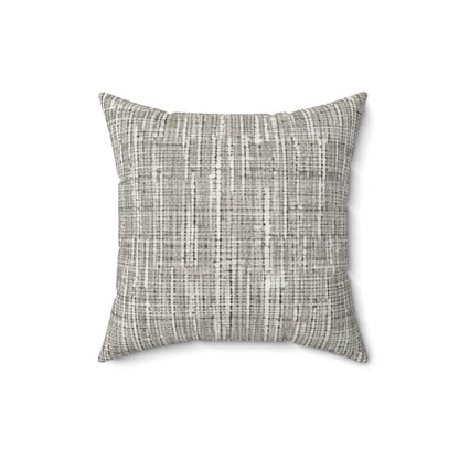 Silver Grey: Denim-Inspired, Contemporary Fabric Design - Spun Polyester Square Pillow