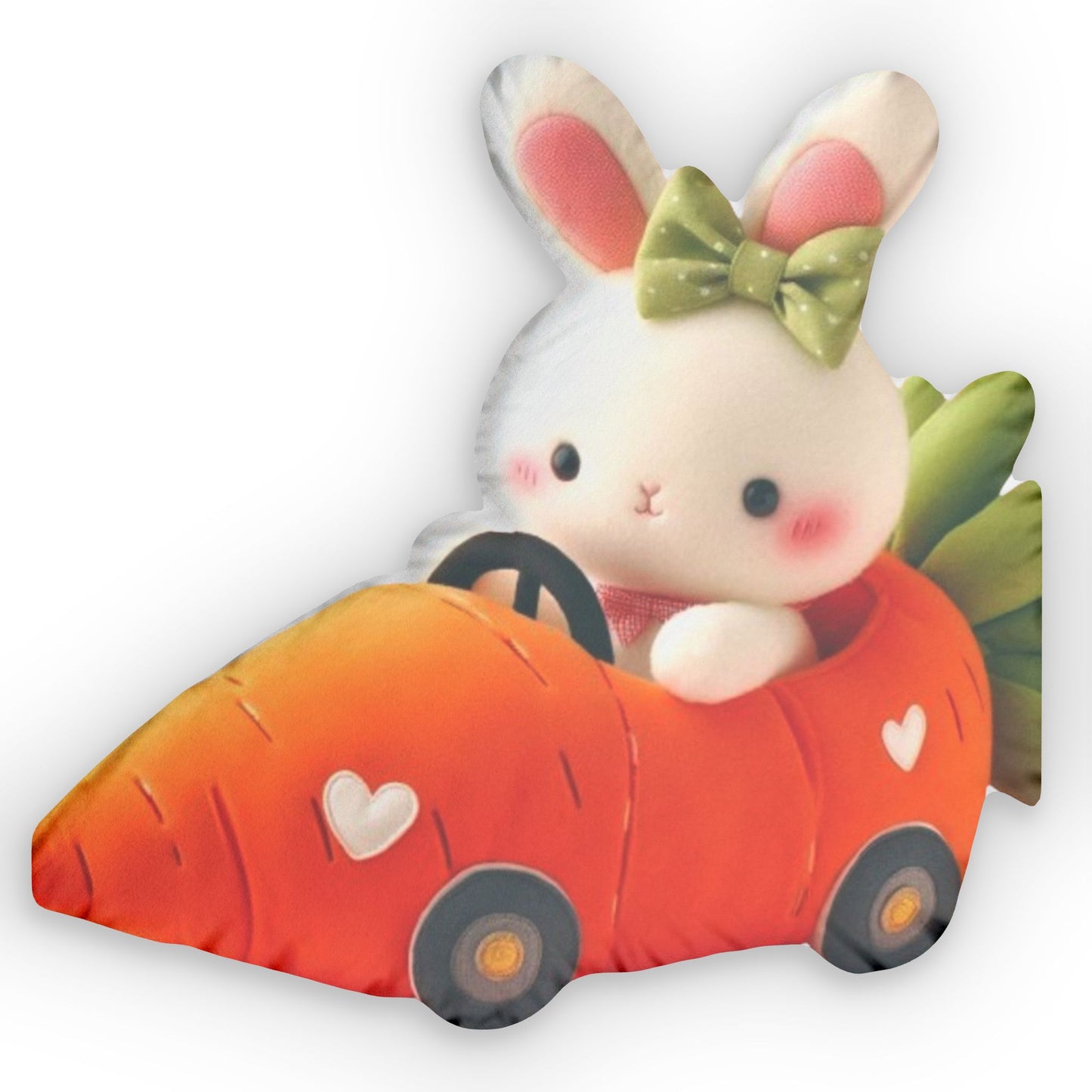 Kawaii Bunny Carrot Car, Plush Kid Gift, Shaped Pillow