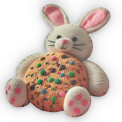 Bunny Cookie Crochet, Plush Shaped Pillow