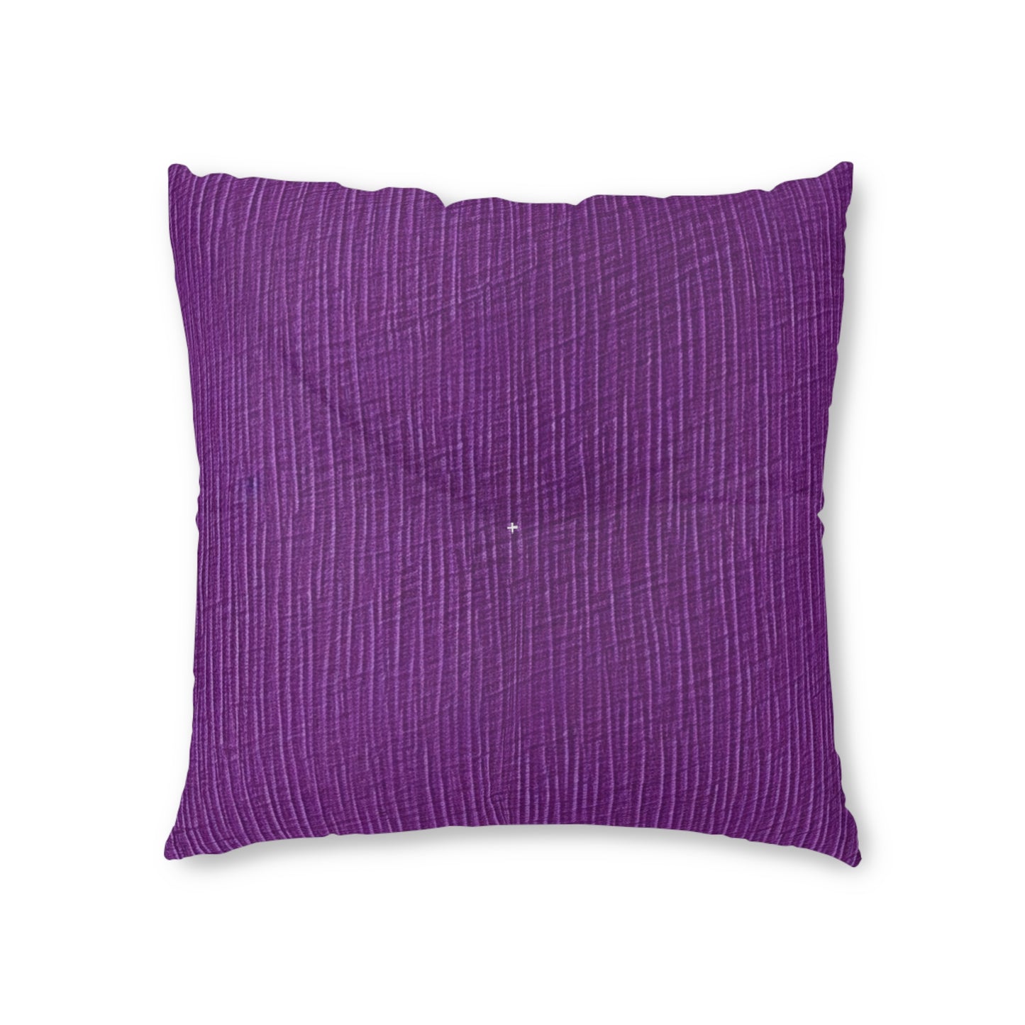 Violet/Plum/Purple: Denim-Inspired Luxurious Fabric - Tufted Floor Pillow, Square