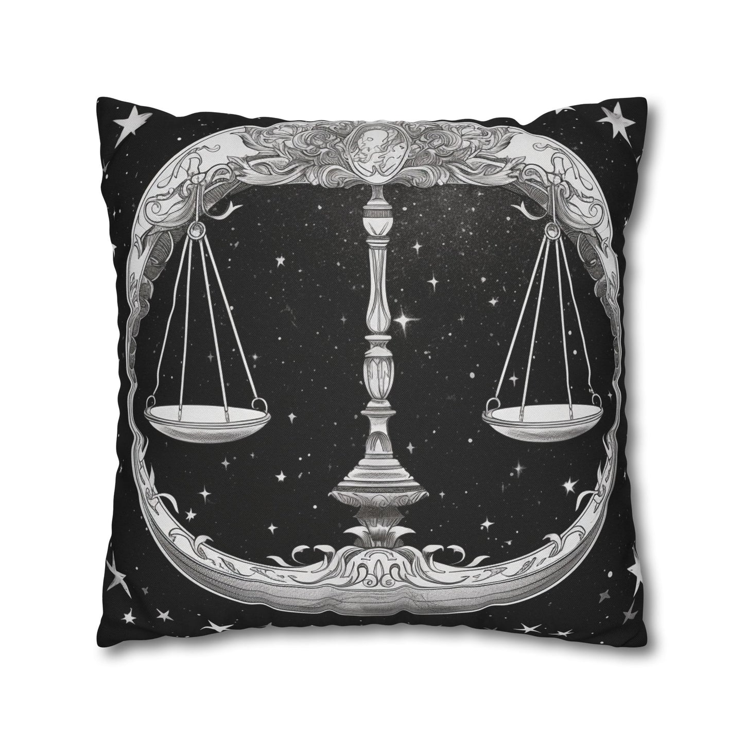 Libra Zodiac Sign Polyester Square Pillow Case, Double Sided Print