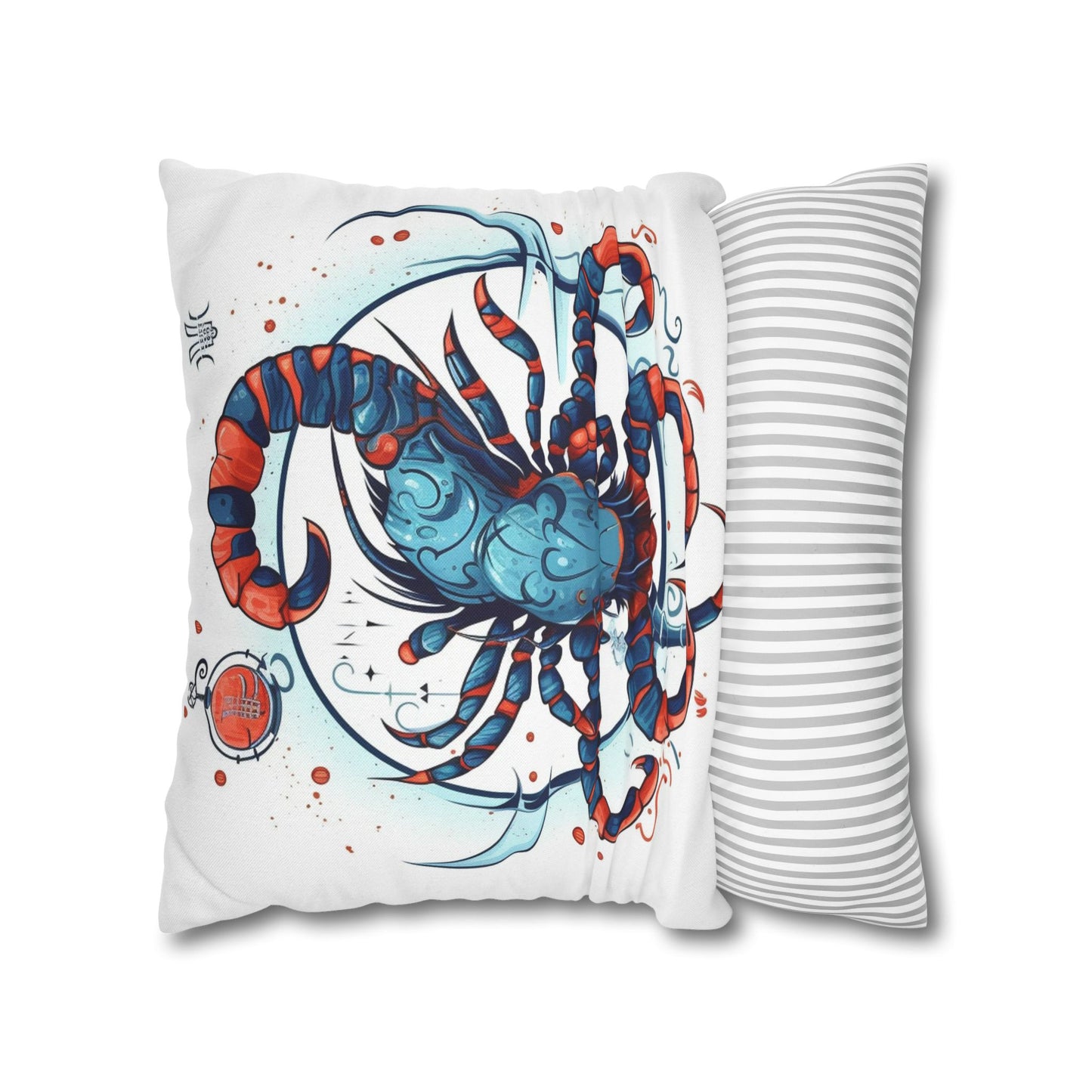 Cute Scorpio Zodiac Sign - Big Claws, Long Tail Cosmic Astrology Symbol - Spun Polyester Square Pillow Case