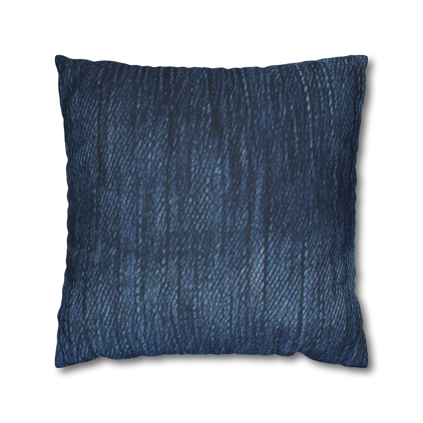 Indigo Splash: Washed Denim Reverie in Deep Blue - Spun Polyester Square Pillow Case