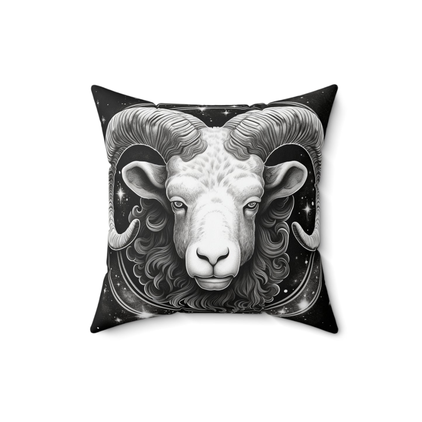 Aries Zodiac, Ram Symbol Design, Fire Element, Spun Polyester Square Pillow