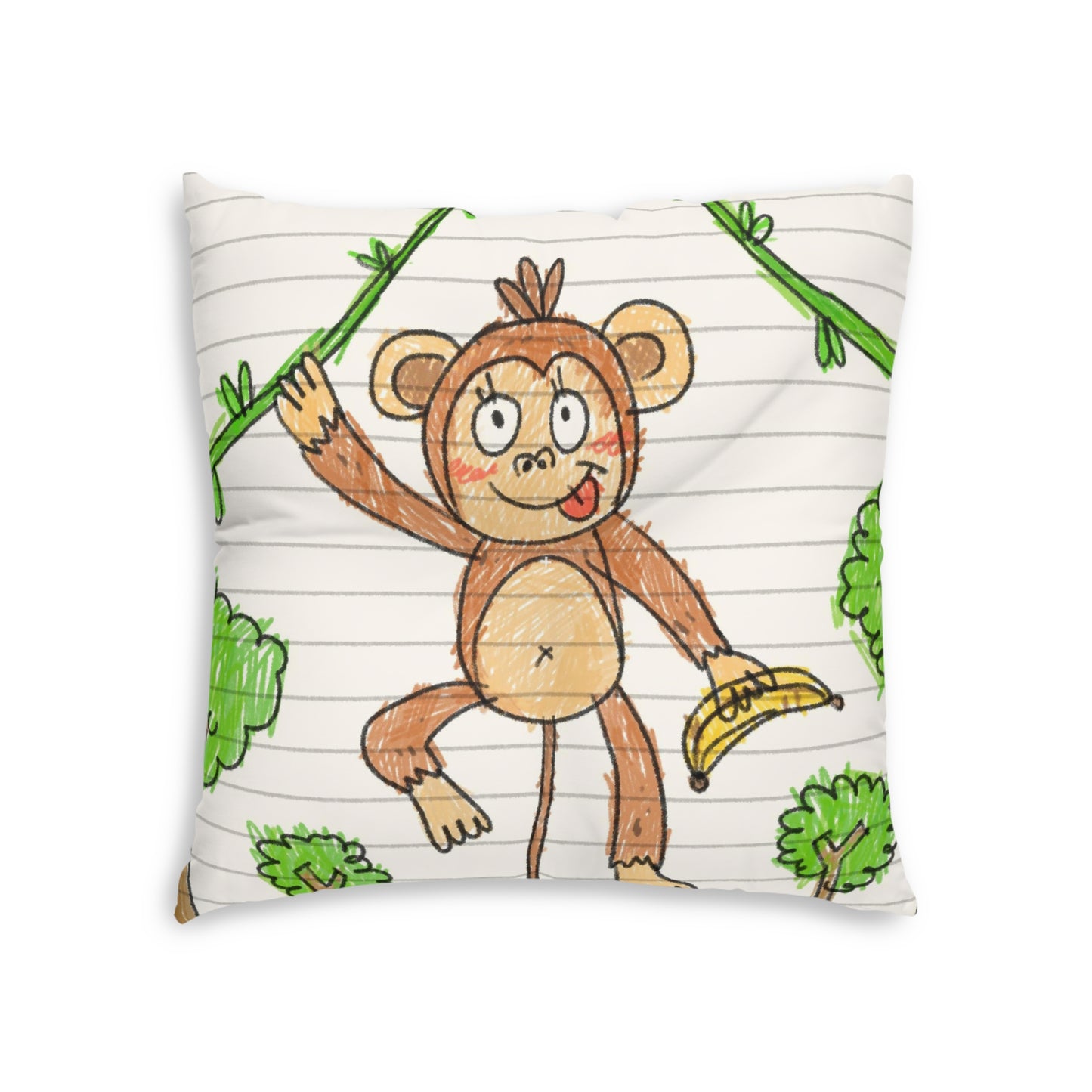 Graphic Monkey - Fun Zoo Clothing for Ape Lovers Tufted Floor Pillow, Square