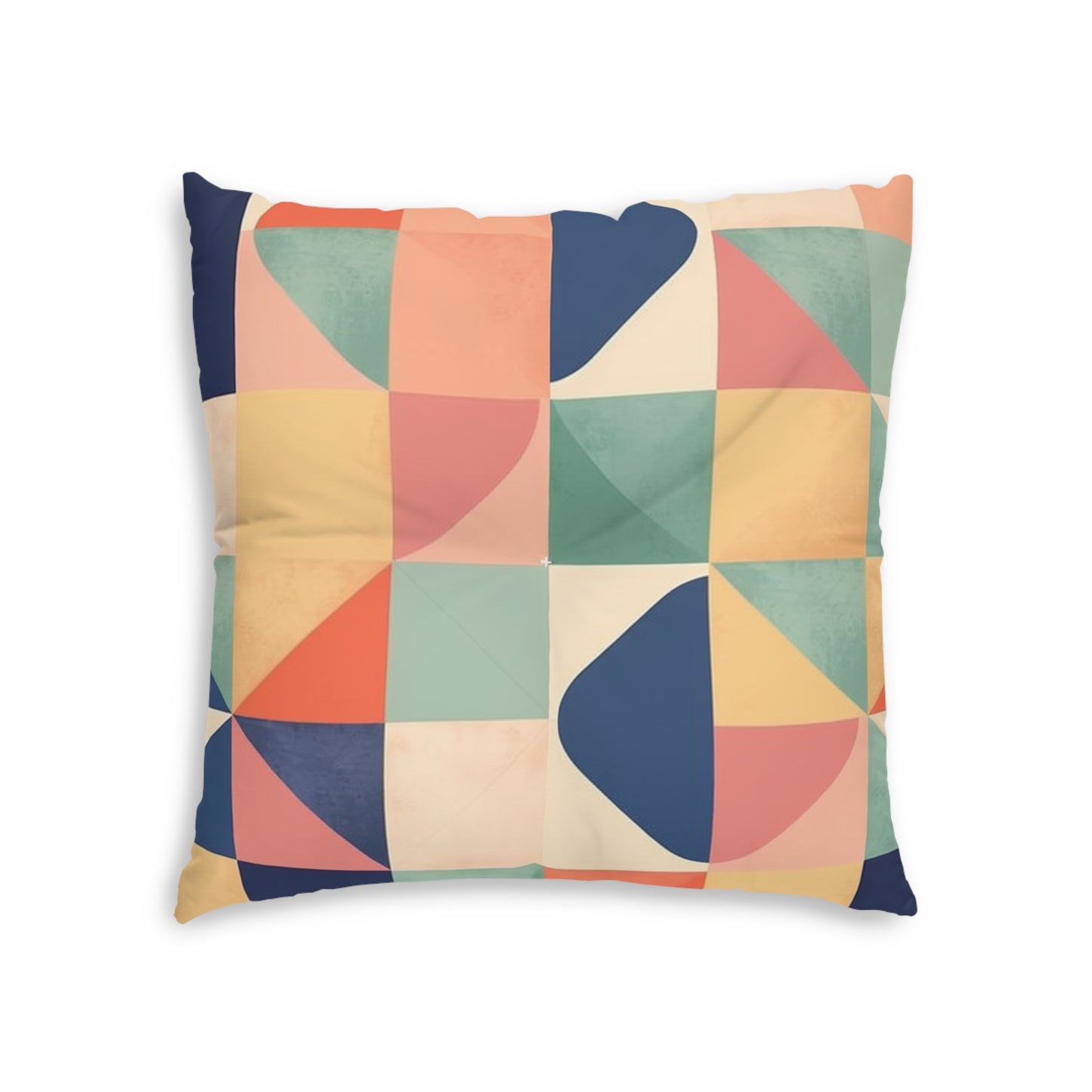 Minimalist Geometric Shapes - Pastel Decor Tufted Floor Pillow, Square