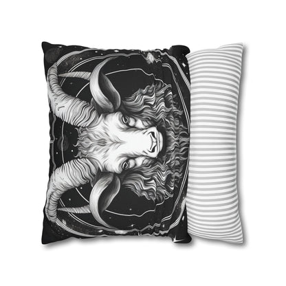 Capricorn Zodiac Sign Polyester Square Pillow Case, Double Sided