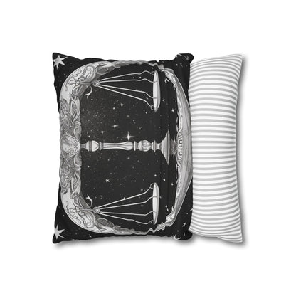 Libra Zodiac Sign Polyester Square Pillow Case, Double Sided Print