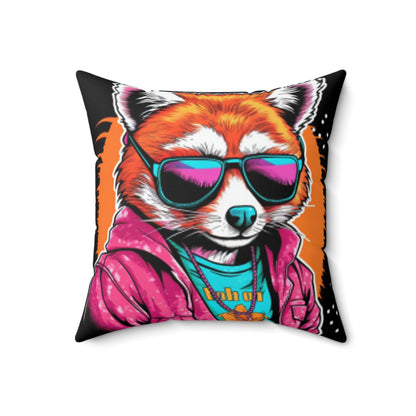 Red Panda Pop Culture Anime Cartoon Graphic Spun Polyester Square Pillow