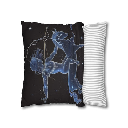 Sagittarius Zodiac in Starlit Universe - Fluorescent Colors - Spun Polyester Square Pillow Case