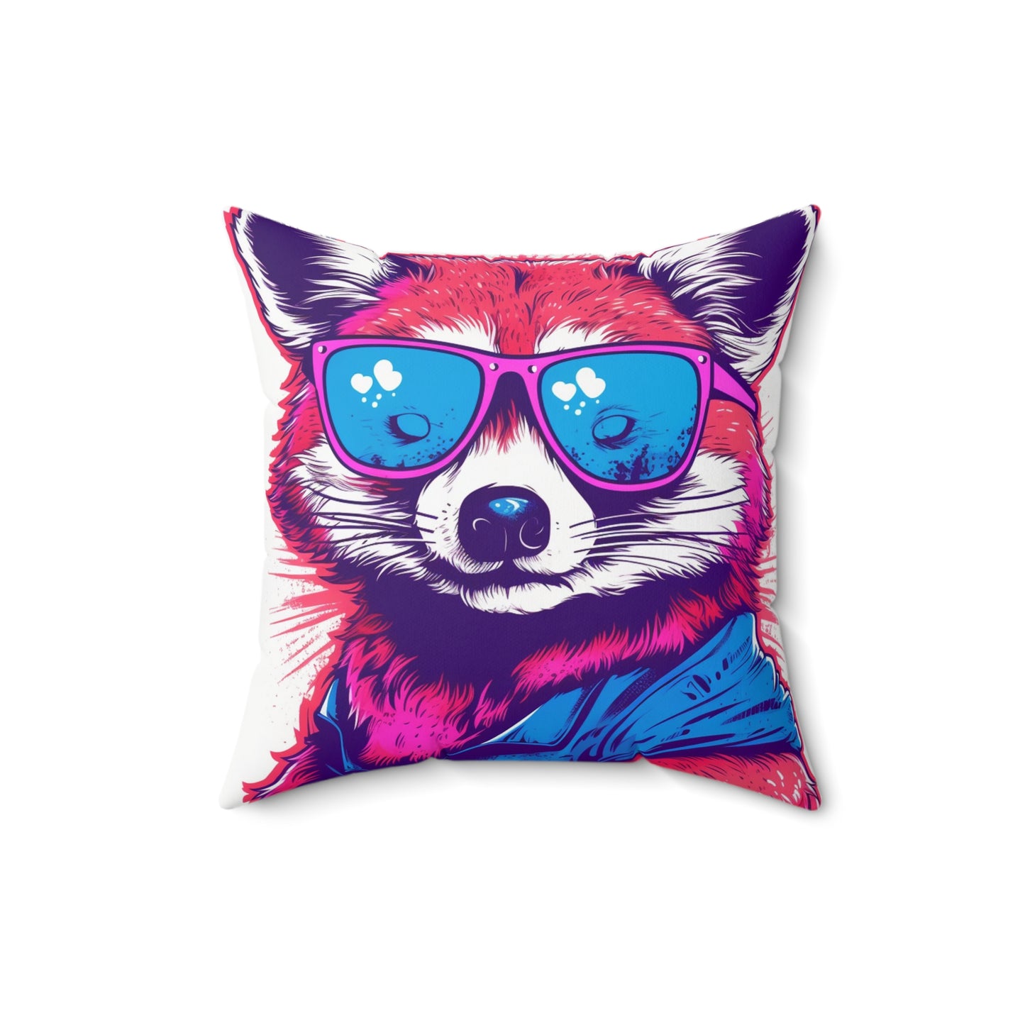 Red Panda Stylish Animal Culture Graphic Spun Polyester Square Pillow