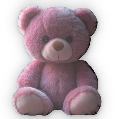 Magenta Hued Plush Teddy Bear, Stuffed Shaped Pillow