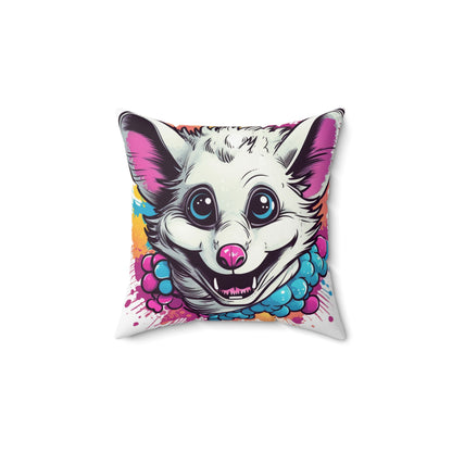 Opossum Animal Creature Anime Character Animation Spun Polyester Square Pillow