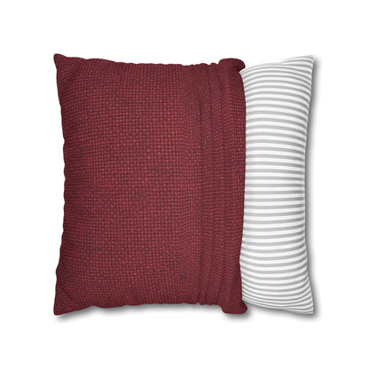 Seamless Texture - Maroon/Burgundy Denim-Inspired Fabric - Spun Polyester Square Pillow Case