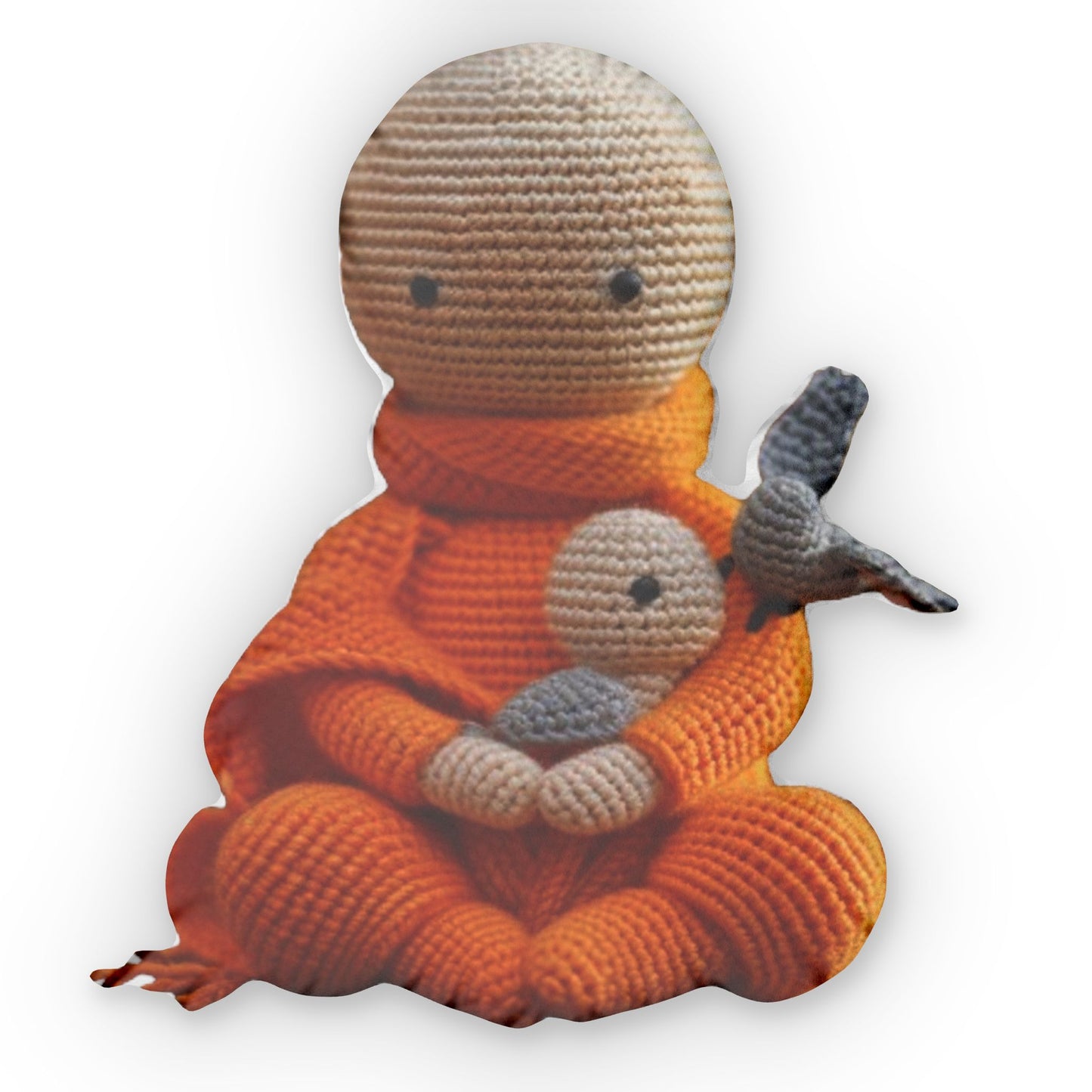 Budhist Monk, Crochet Plush Gift,Bird Turtle - Shaped Pillow