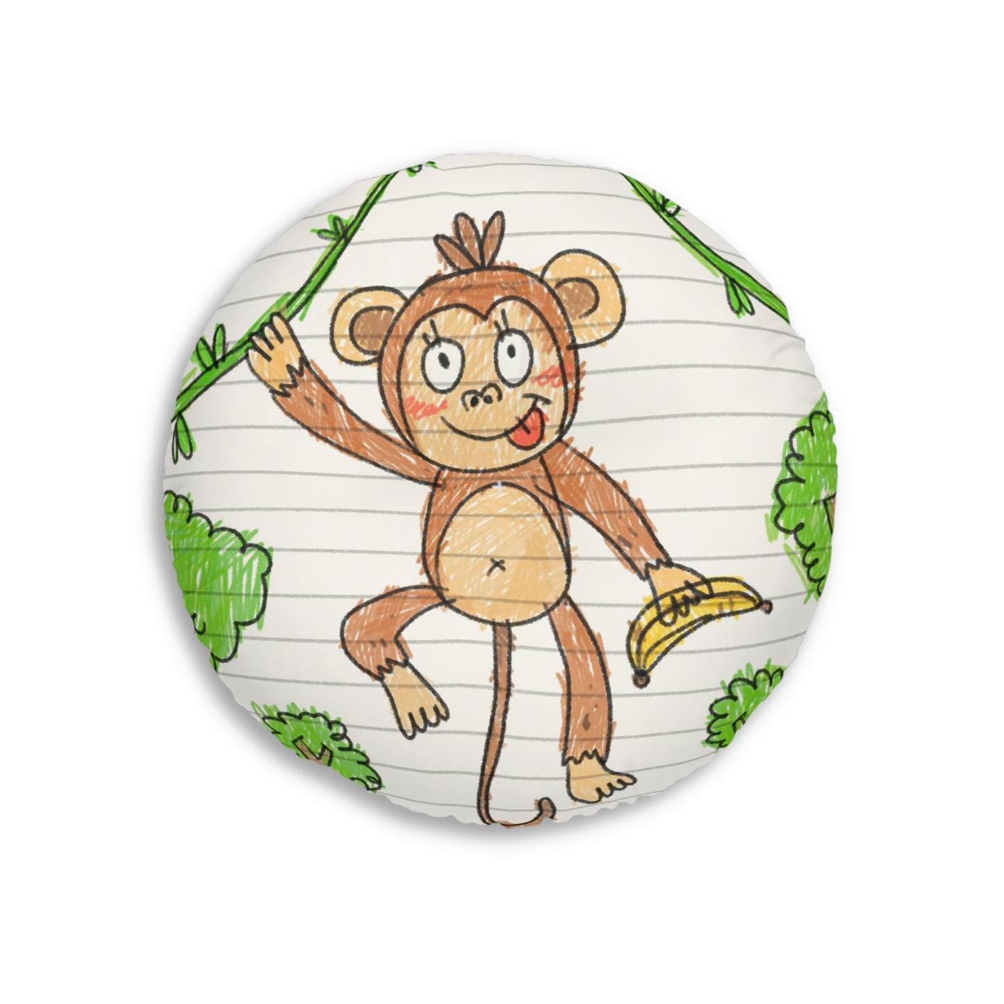 Graphic Monkey - Fun Zoo Clothing for Ape Lovers Tufted Floor Pillow, Round