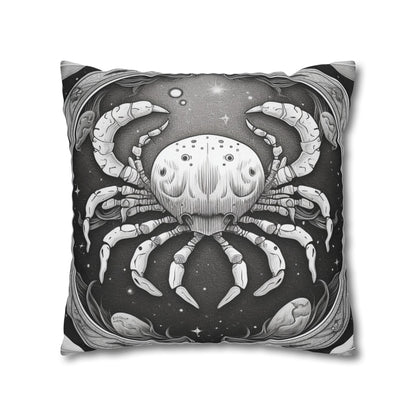 Cancer Zodiac Sign Polyester Square Pillow Case, Double Sided Design