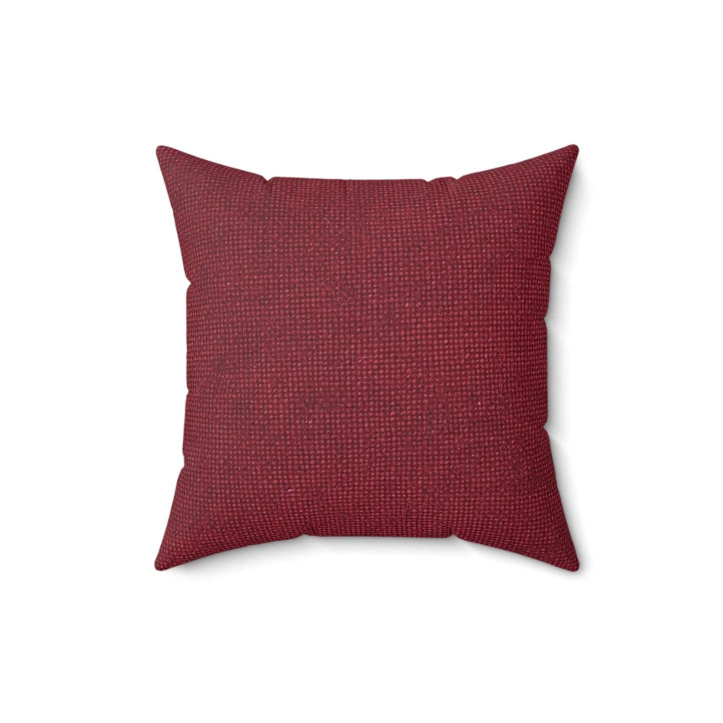 Seamless Texture - Maroon/Burgundy Denim-Inspired Fabric - Spun Polyester Square Pillow