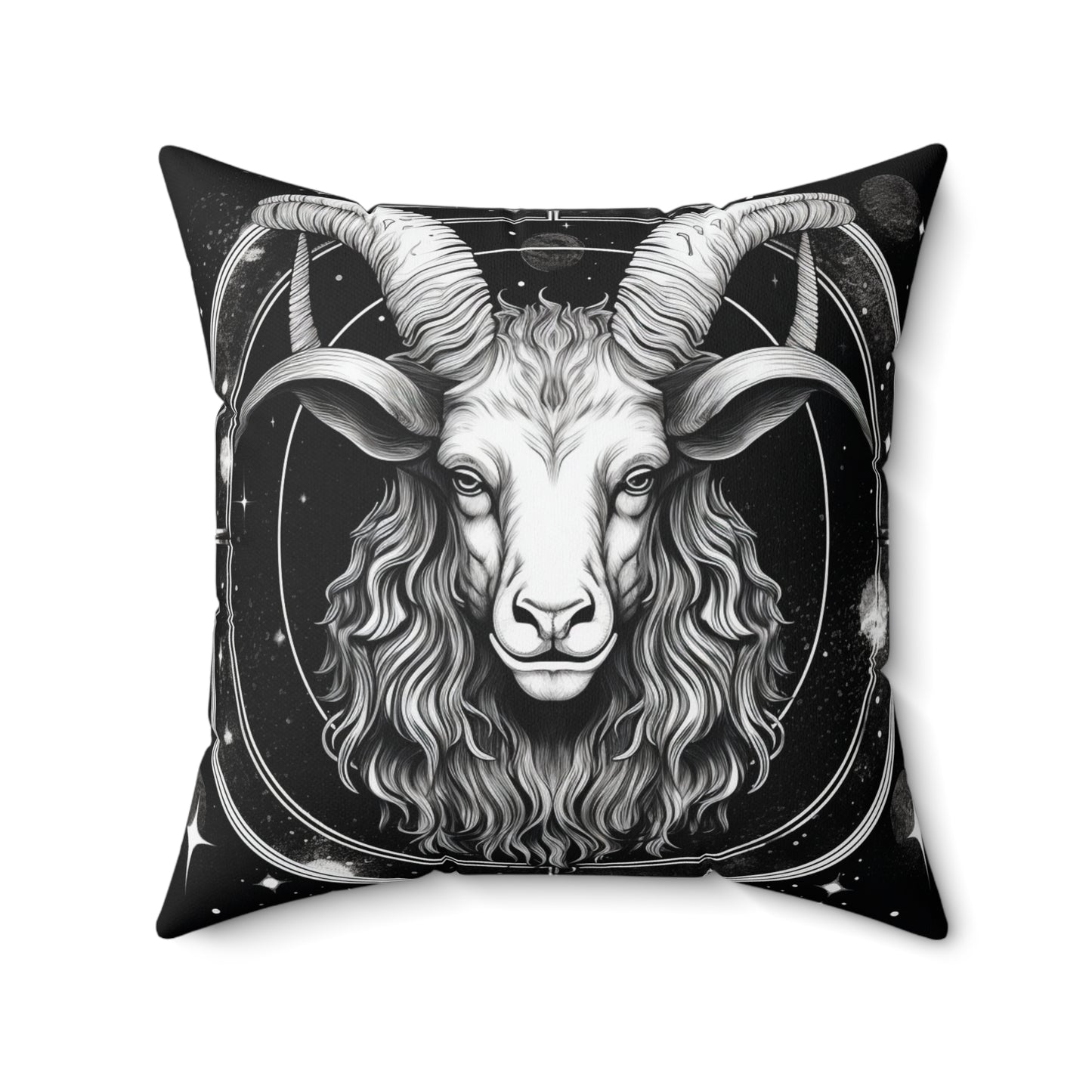 Capricorn Zodiac, Sea-Goat Design, Earth Element, Spun Polyester Square Pillow