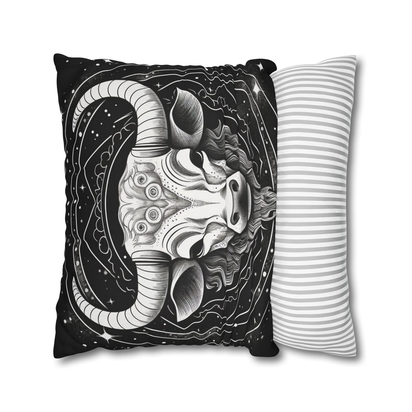 Taurus Sign Spun Polyester Square Pillow Case, Indoor, Double Sided