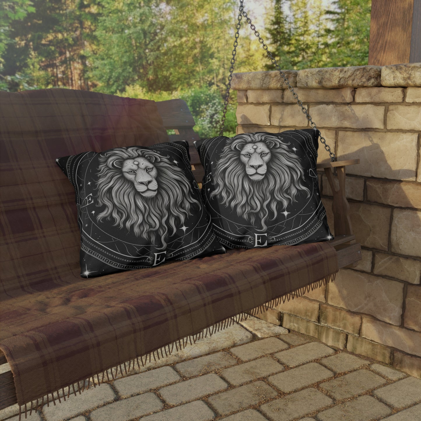 Leo Zodiac UV-Resistant Outdoor Pillow, Water-Resistant, Spun Polyester