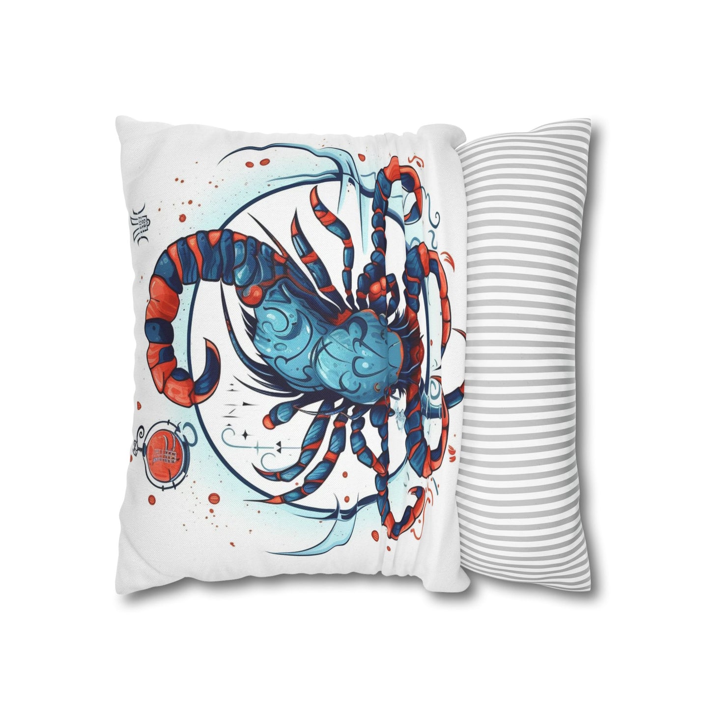 Cute Scorpio Zodiac Sign - Big Claws, Long Tail Cosmic Astrology Symbol - Spun Polyester Square Pillow Case