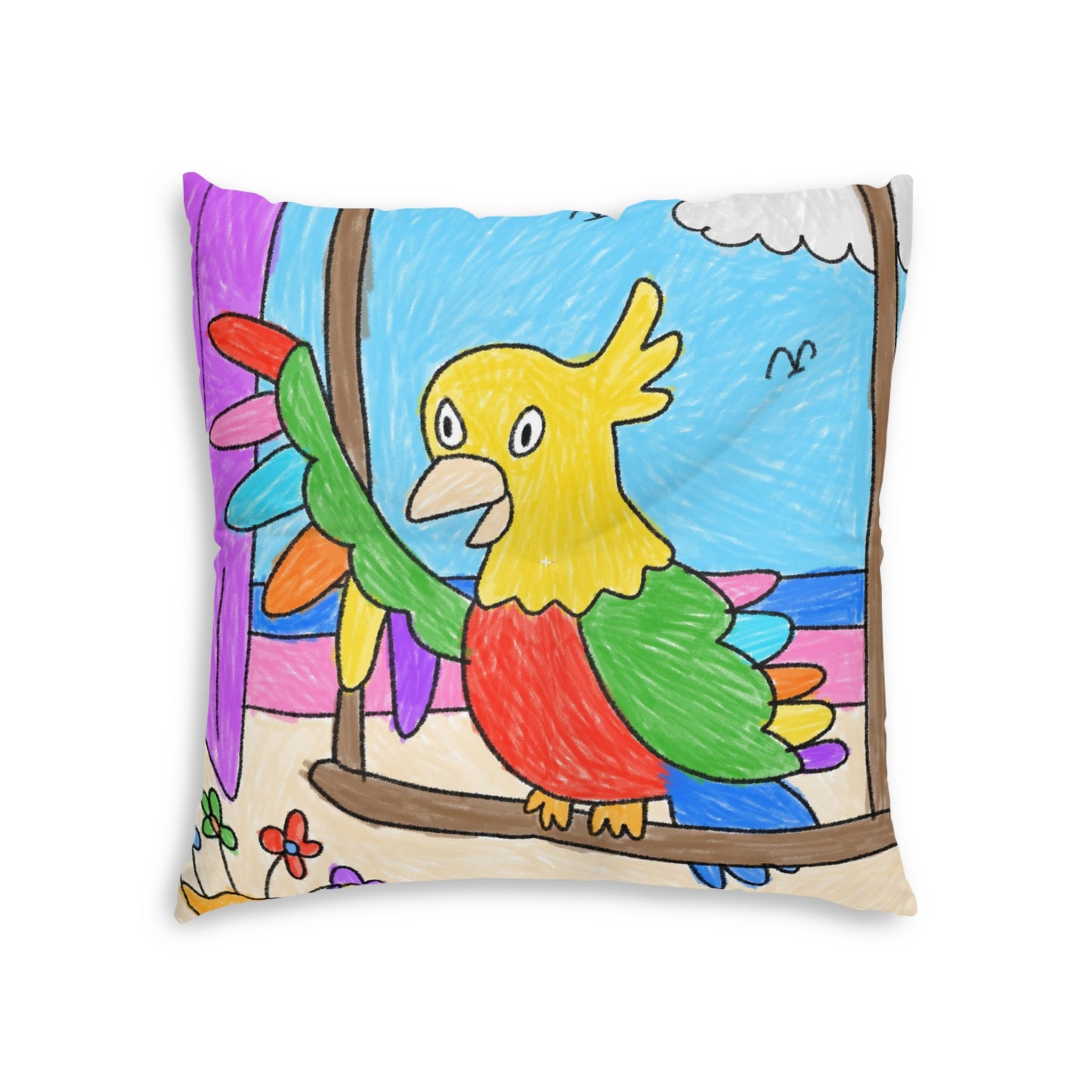 Animal Lover Parrot Perfect Gift for Parrot Owners Tufted Floor Pillow, Square