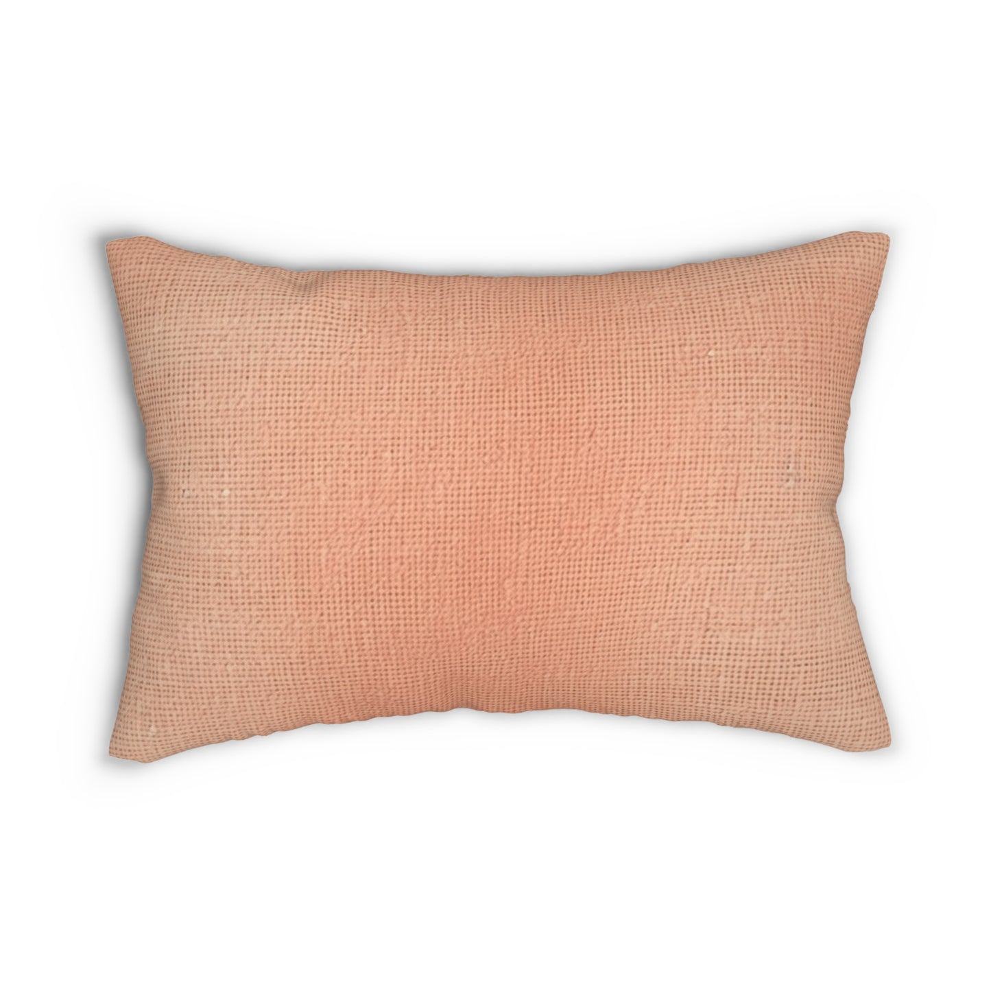 Soft Pink-Orange Peach: Denim-Inspired, Lush Fabric - Spun Polyester Lumbar Pillow