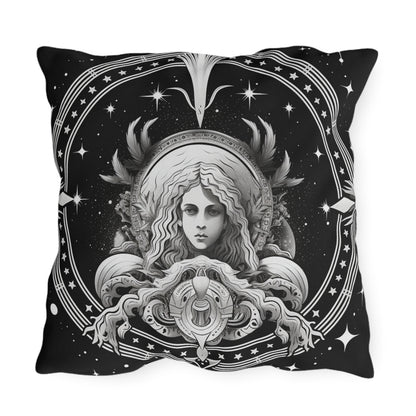 Virgo Zodiac UV-Resistant Outdoor Pillow, Water-Resistant, Spun Polyester