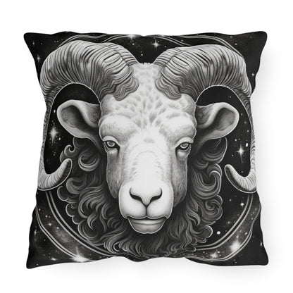 Aries Zodiac UV-Resistant Outdoor Pillow, Water-Resistant, Spun Polyester