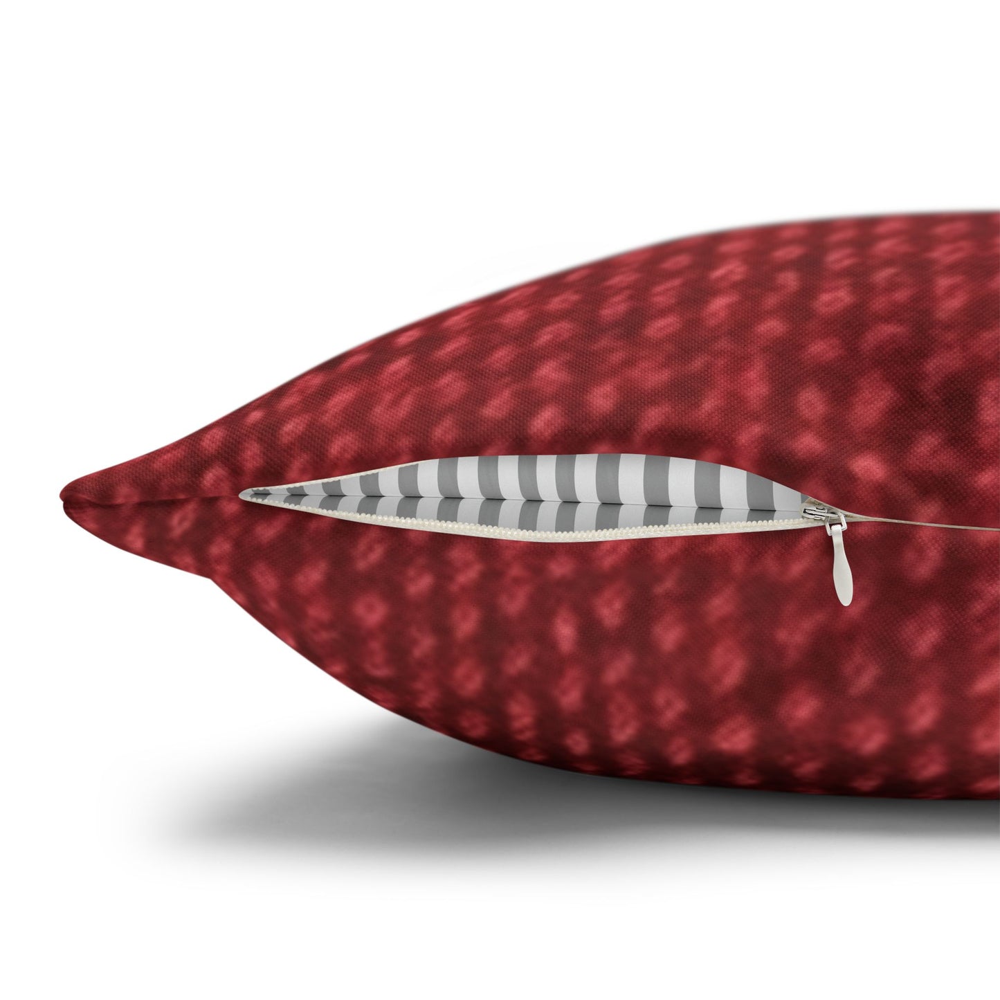 Bold Ruby Red: Denim-Inspired, Passionate Fabric Style - Spun Polyester Square Pillow Case