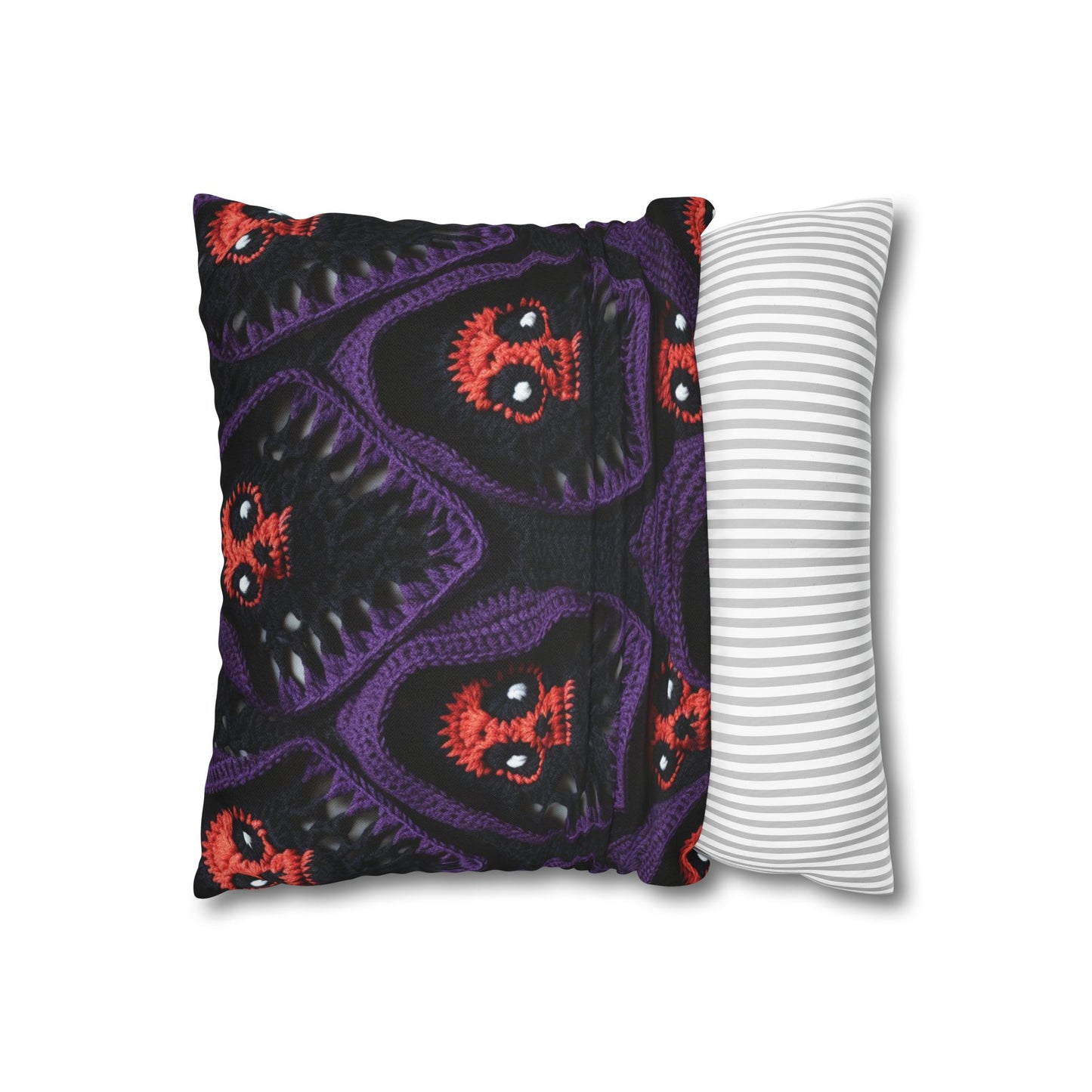 Grim Reaper Crochet Halloween Fright Scare Ghoul Fantasy Horror - Spun Polyester Square Pillow Case