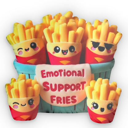 Emotional Support Fries, Stuffed Animal Gift, Plush Shaped Pillow