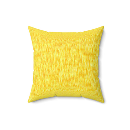 Sunshine Yellow Lemon: Denim-Inspired, Cheerful Fabric - Spun Polyester Square Pillow