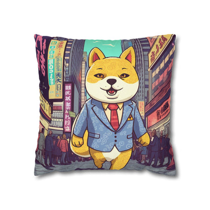 Shiba Inu Business Dog Pillow Case Crypto Fan Favorite, Polyester