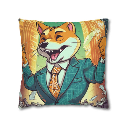 Synthwave Shiba Inu NYSE Collector's Gear: Spun Polyester Square Pillow Case