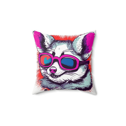 Delighted Opossum Animation graphic Spun Polyester Square Pillow