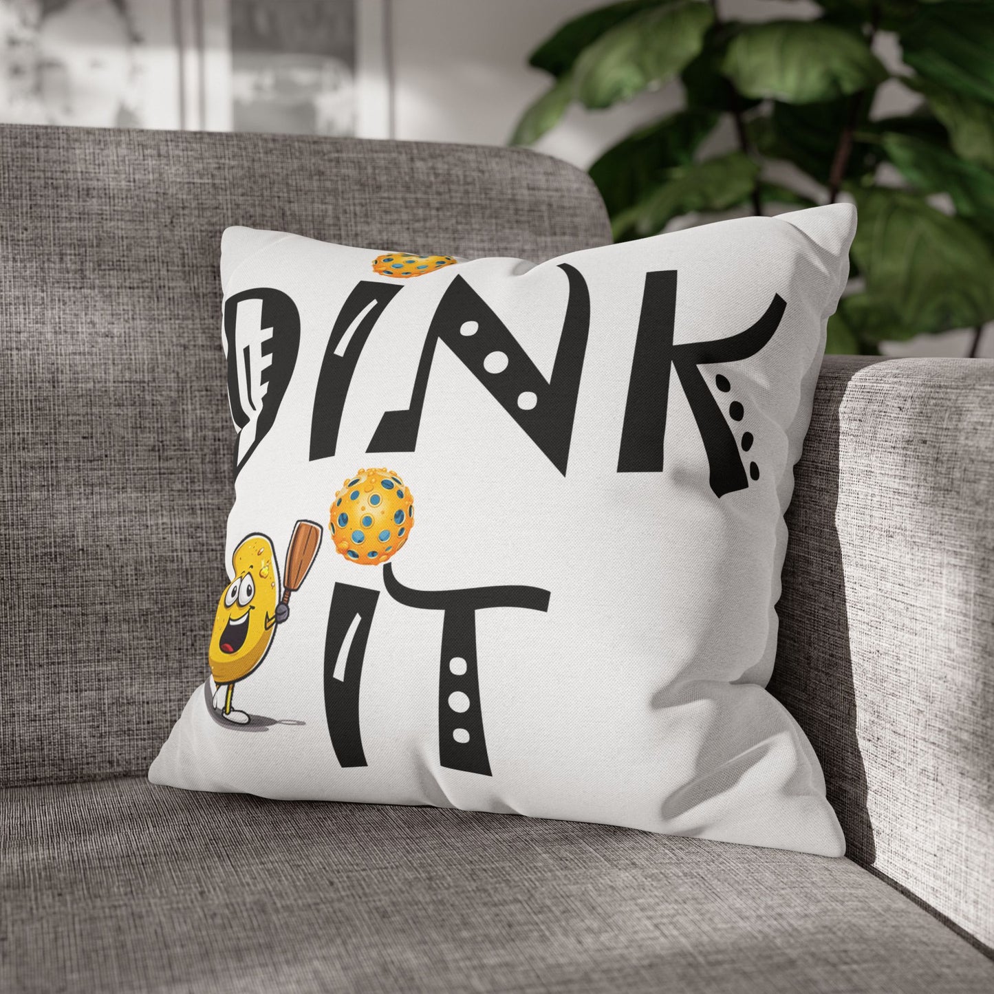 Pickleball Dink It: Sport Strategy Game Style - Gift Enthusiasts & Players - Spun Polyester Square Pillow Case