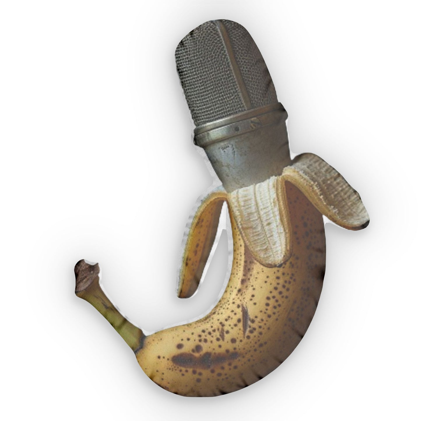 Vintage Condenser Microphone Banana Style, Shaped Pillows