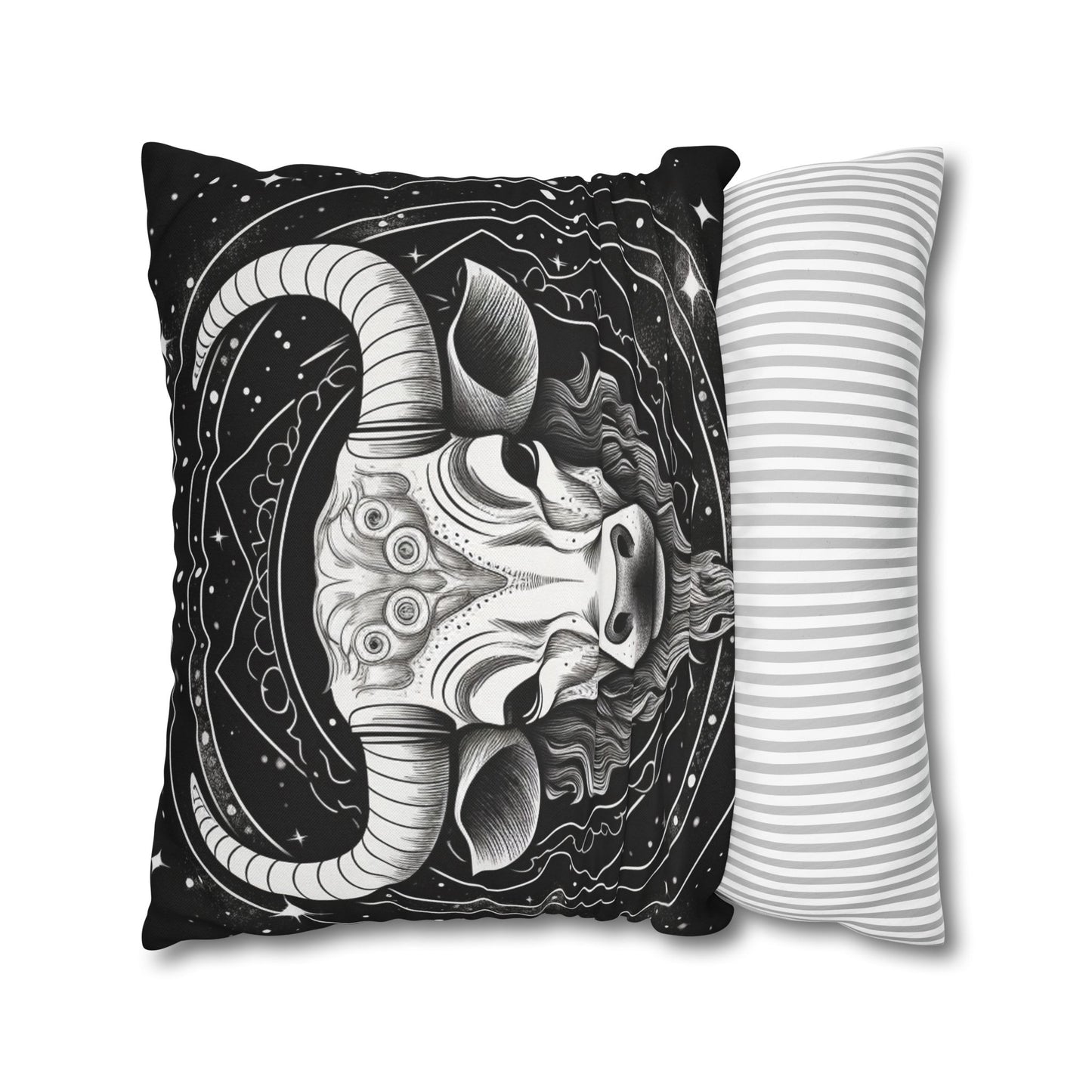 Taurus Sign Spun Polyester Square Pillow Case, Indoor, Double Sided