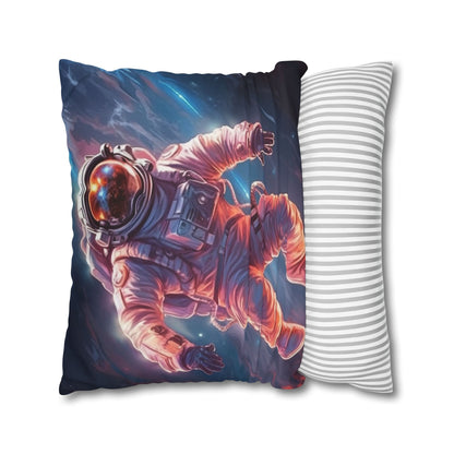 Astronaut Outer Space - Galaxy Starfield Art Spun Polyester Square Pillow Case