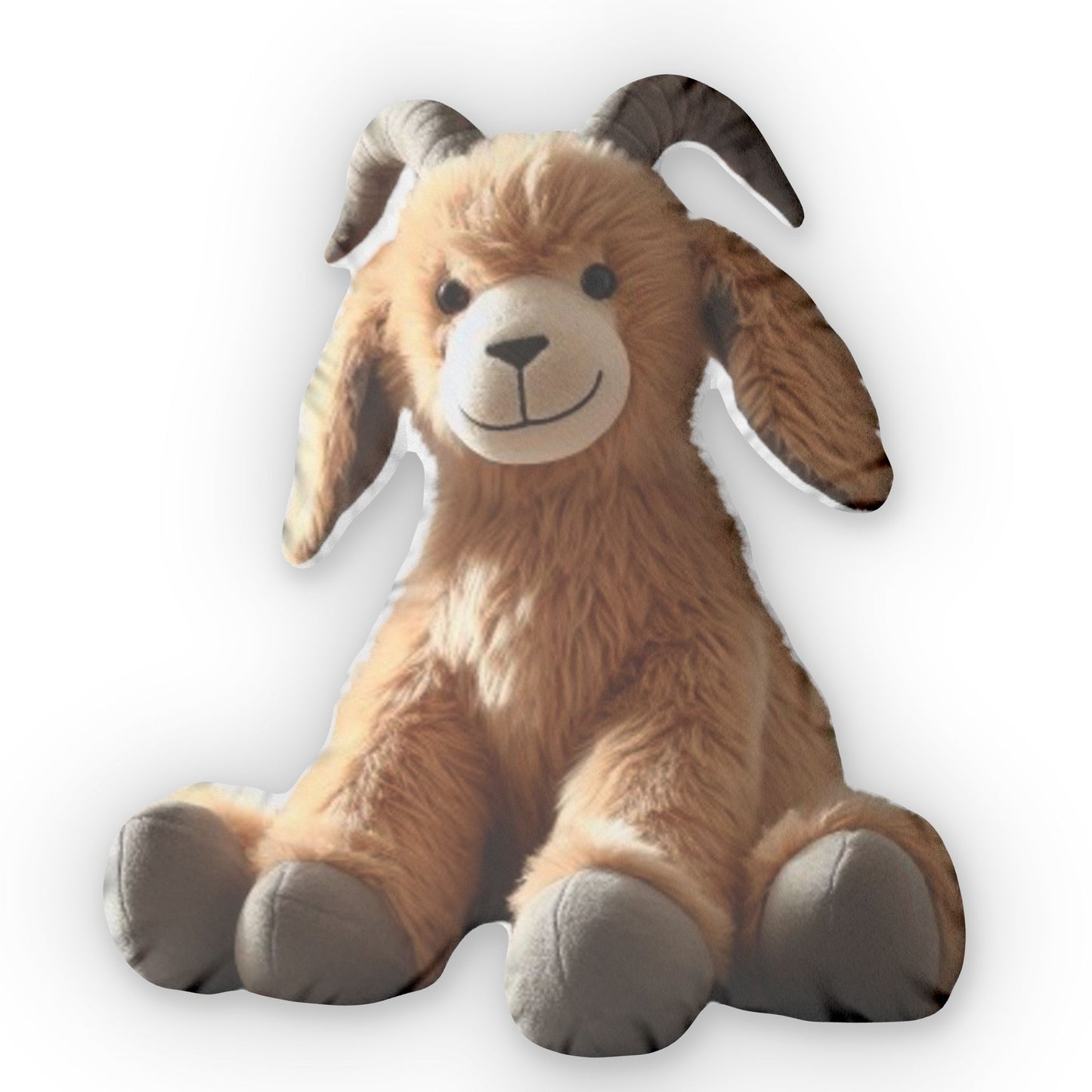 Plush Goat - Soft, Multi Colored Stuffed Animal,  Shaped Pillow