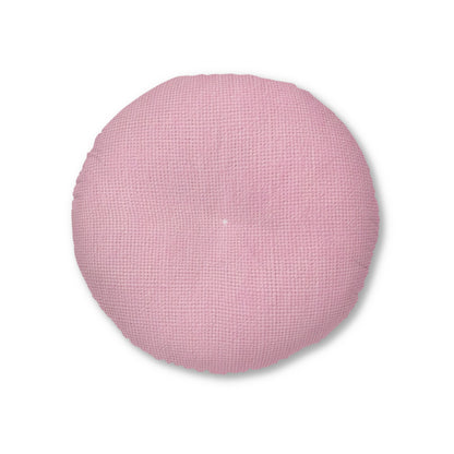 Blushing Garment Dye Pink: Denim-Inspired, Soft-Toned Fabric - Tufted Floor Pillow, Round