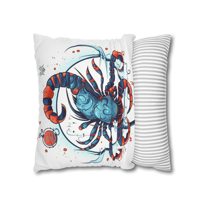 Cute Scorpio Zodiac Sign - Big Claws, Long Tail Cosmic Astrology Symbol - Spun Polyester Square Pillow Case