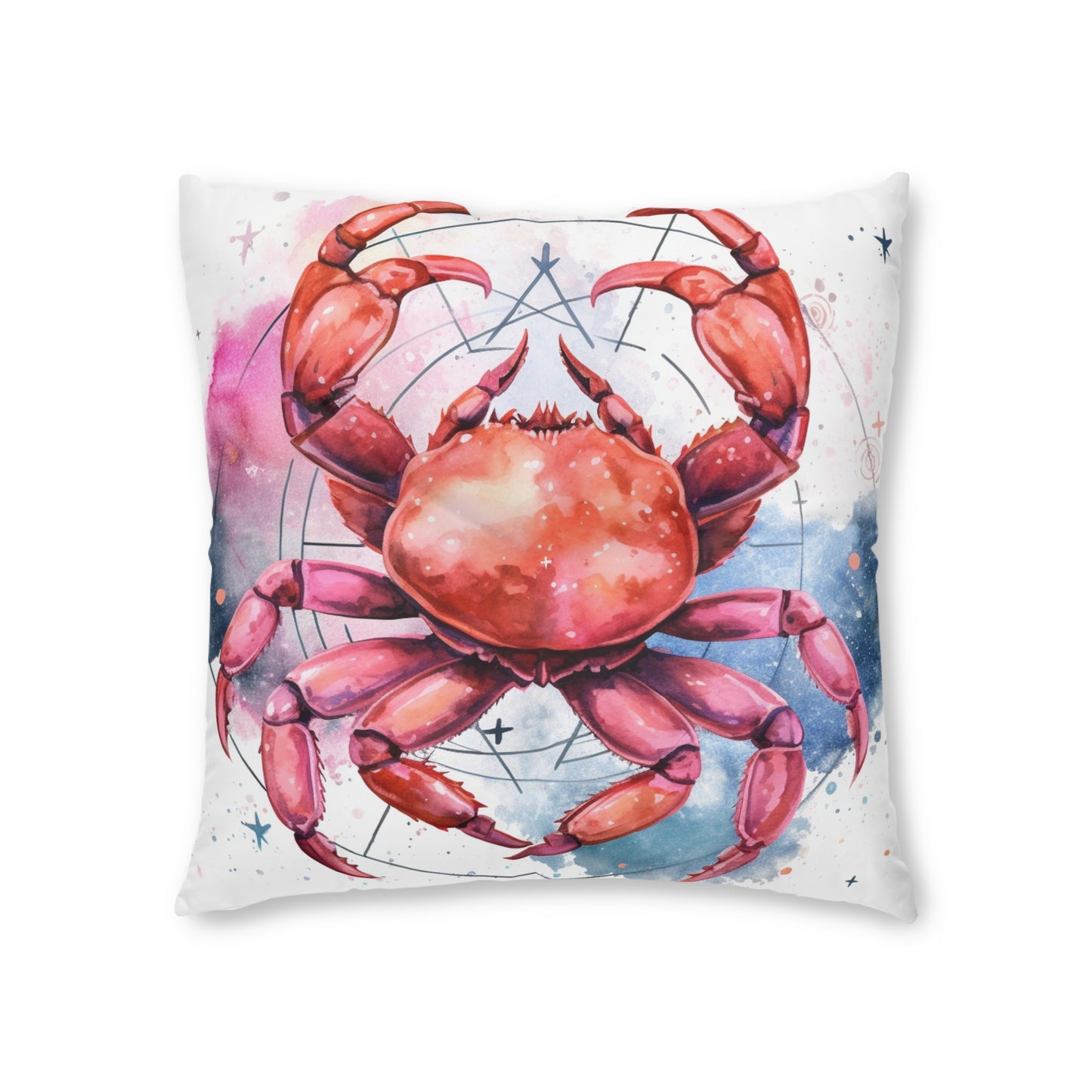 Cancer Star Sign - Elegant Zodiac Astrology - Tufted Floor Pillow, Square