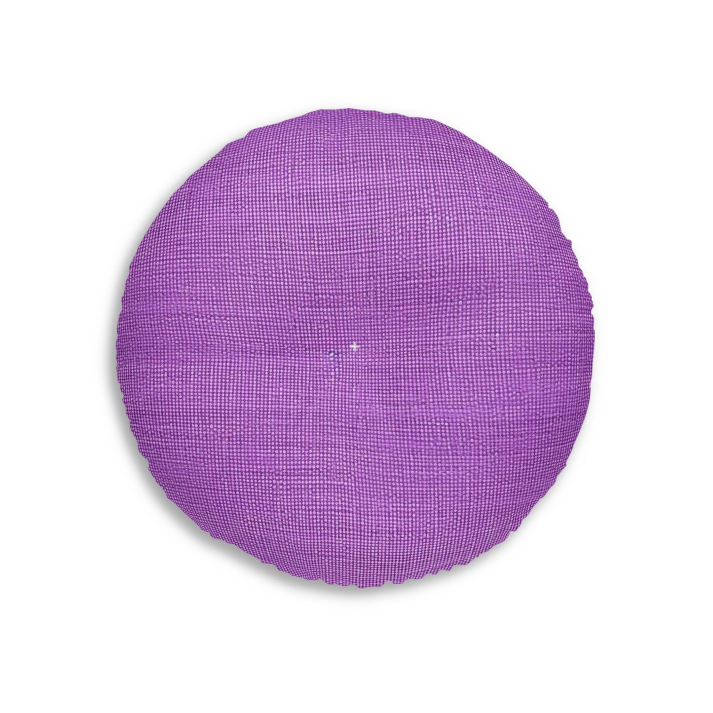 Hyper Iris Orchid Red: Denim-Inspired, Bold Style - Tufted Floor Pillow, Round