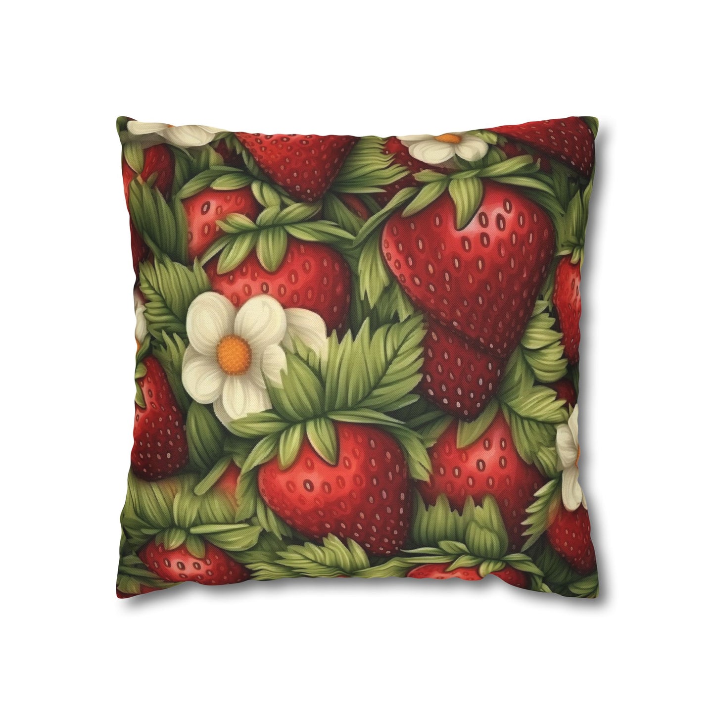 Strawberry Euphoria: The Ultimate Guide to Celebrating Life's Sweetest BerrySpun Polyester Square Pillow Case