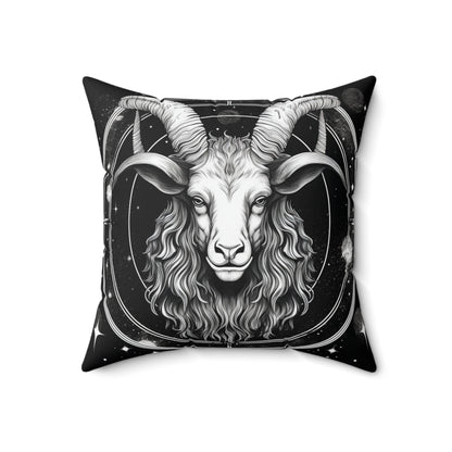 Capricorn Zodiac, Sea-Goat Design, Earth Element, Spun Polyester Square Pillow