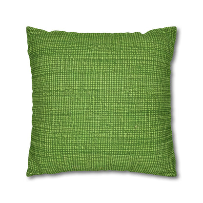 Olive Green Denim-Style: Seamless, Textured Fabric - Spun Polyester Square Pillow Case