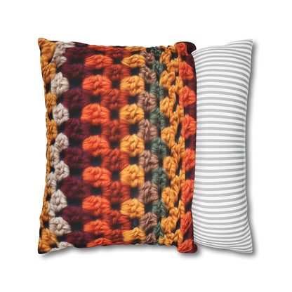 Crochet Thanksgiving Fall: Classic Fashion Colors for Seasonal Look - Spun Polyester Square Pillow Case